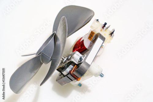 Microwave fan on a white background. spare parts. photo