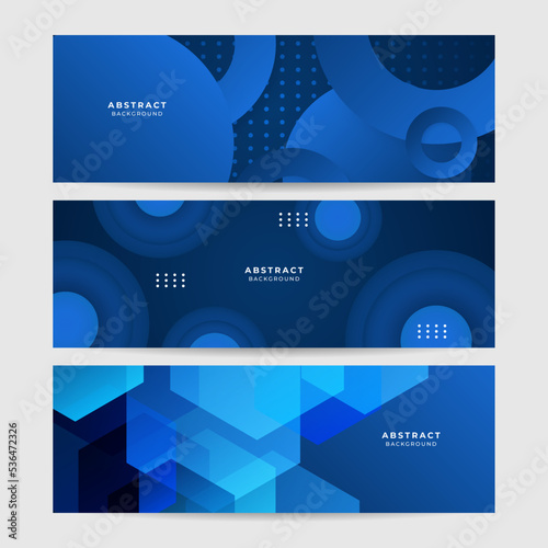 Modern blue abstract web banner background creative design