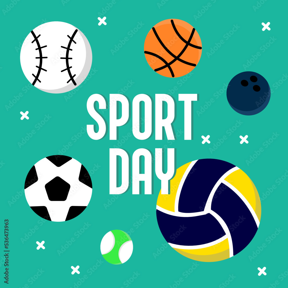 world sports day commemoration background. with a simple and unique ball icon