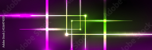 Neon glowing fluid wave lines, magic energy space light concept. Vector illustration for wallpaper, banner, background, leaflet, catalog, cover, flyer