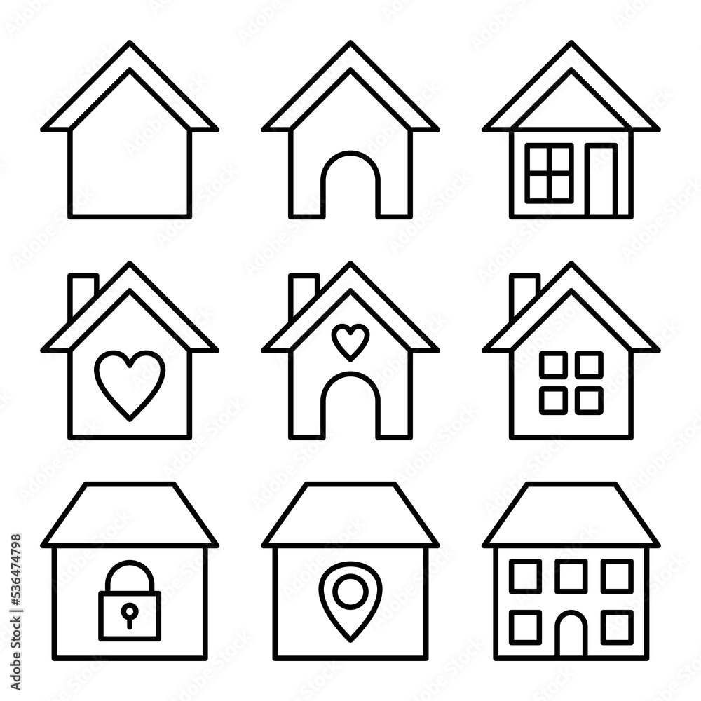 House icon set vector eps