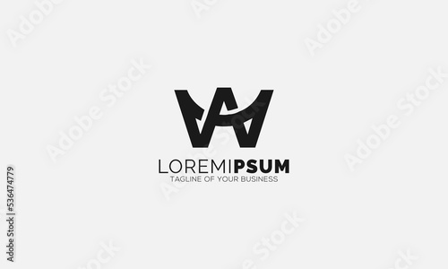 Modern abstract letter WA logo