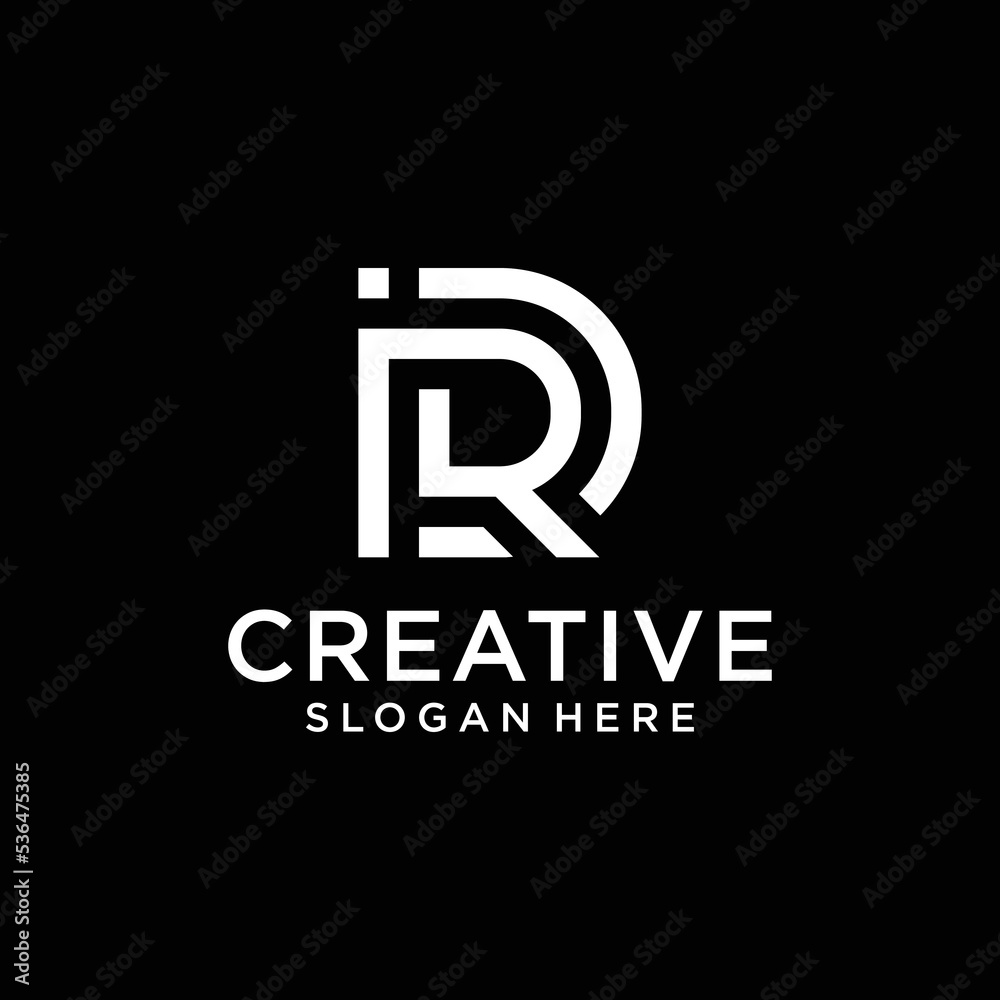 Initials letter D R Logo Design Template Initials letter D R Logo Design Template
