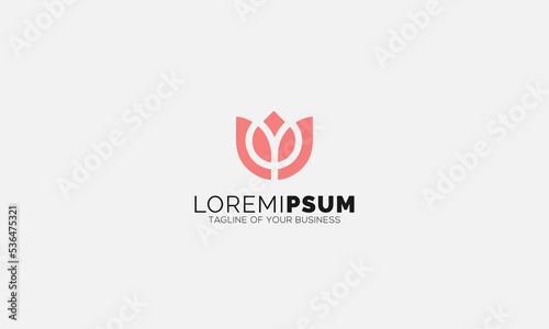 Lotus Spa Line Art Logo Design Template 