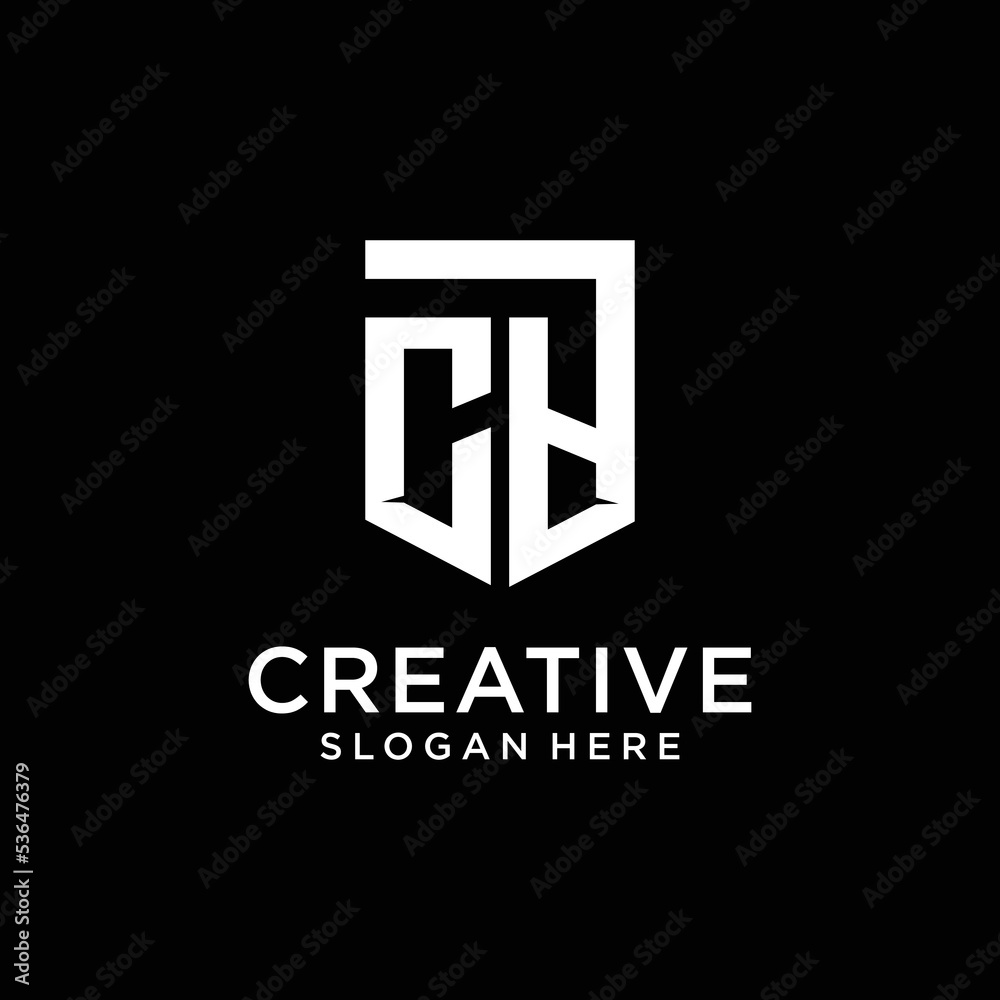 Obraz premium initial letter logo cb white black background