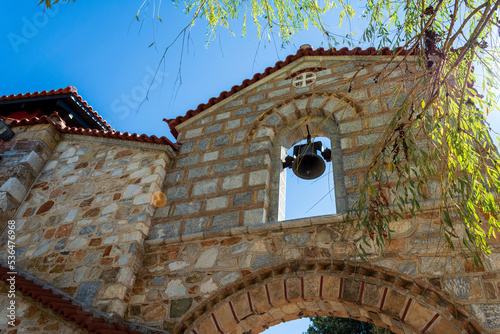 Belfry at Agiou panteleimonous monastery in Penteli, Greece photo