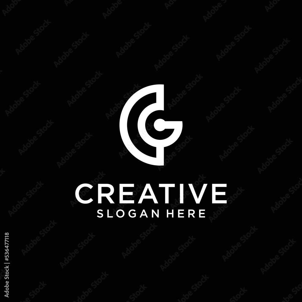 Abstract Letters CG Logo Monogram