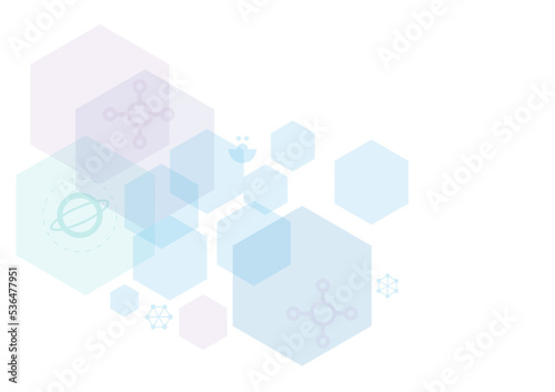 Geometric abstract background with colorful hexagons. Structure molecule and communication. Science, technology and medical concept. Vector illustration