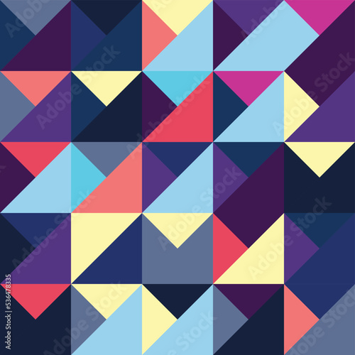 Abstract Bauhaus geometric pattern background  vector circle  triangle and square lines color art design. Colorful Bauhaus pattern background