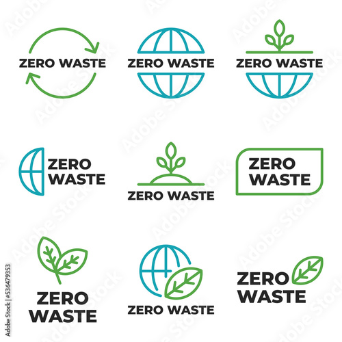 Set of zero waste eco friendly icon