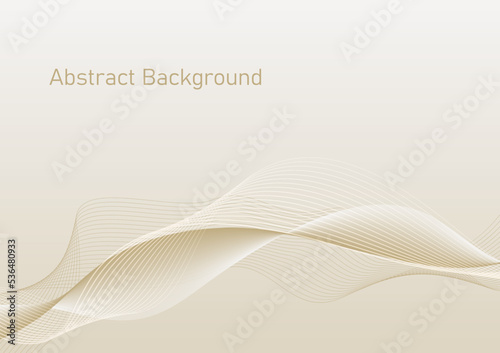 Abstract wave background, flowing wave line gold color on gold gardient background Illustration, future technology concept template for backdrop, website banner, poster, presentation slide