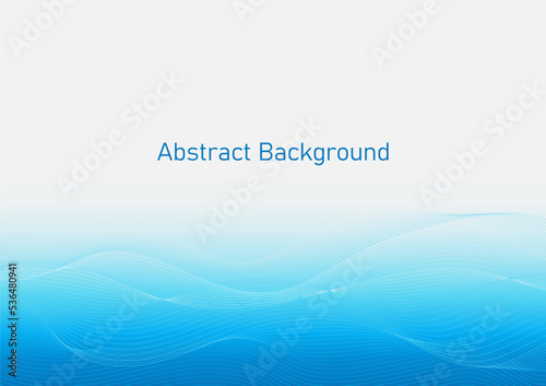 Abstract wave background, flowing blue wave line on blue gardient background Illustration, future technology concept template for backdrop, website banner, poster, presentation slide