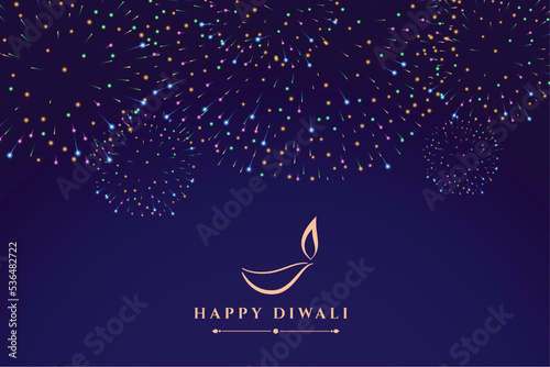 shubh diwali banner with colorful firework design