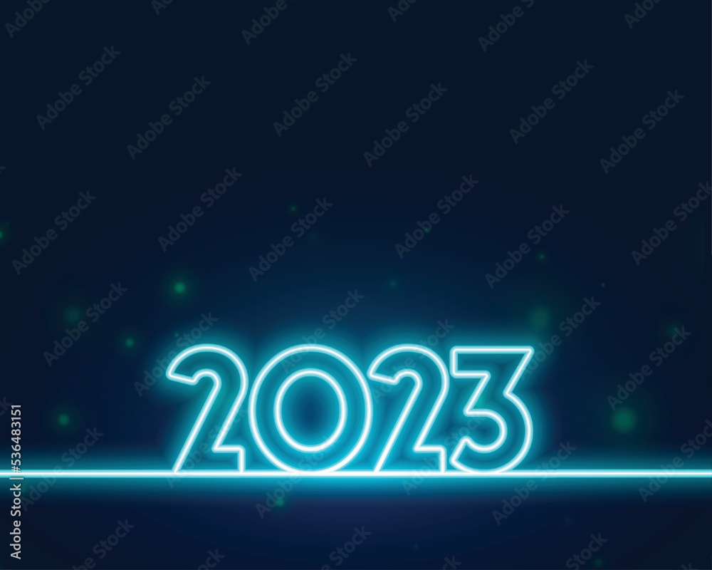 Obraz premium 2023 text in glowing neon style for new year event card