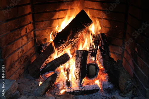 Foto fireplace, christmas, wood fire, keep calm