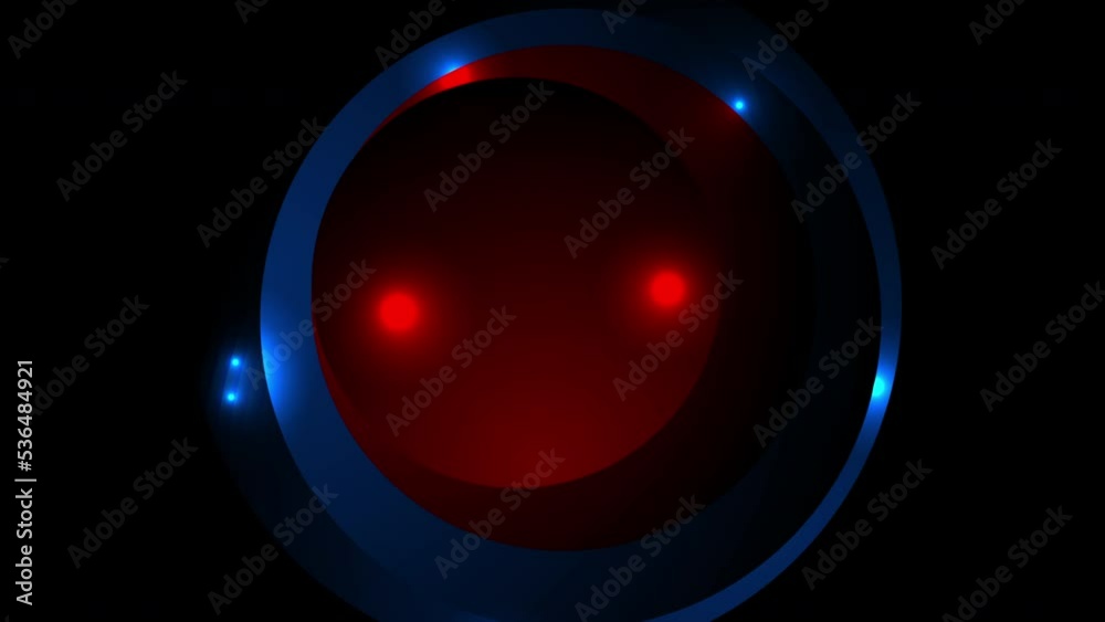 Vidéo Stock Abstract red blue glowing shiny circles tech background ...