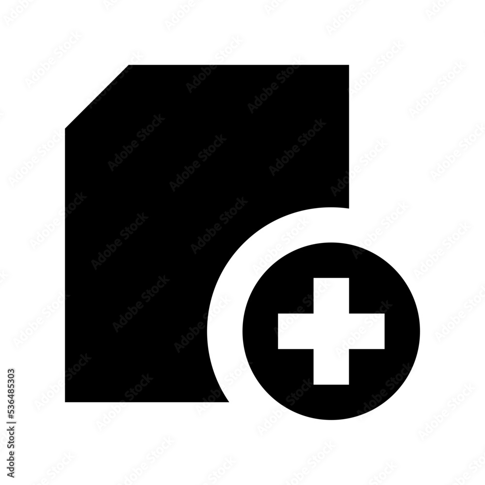 Add Document Flat Vector Icon