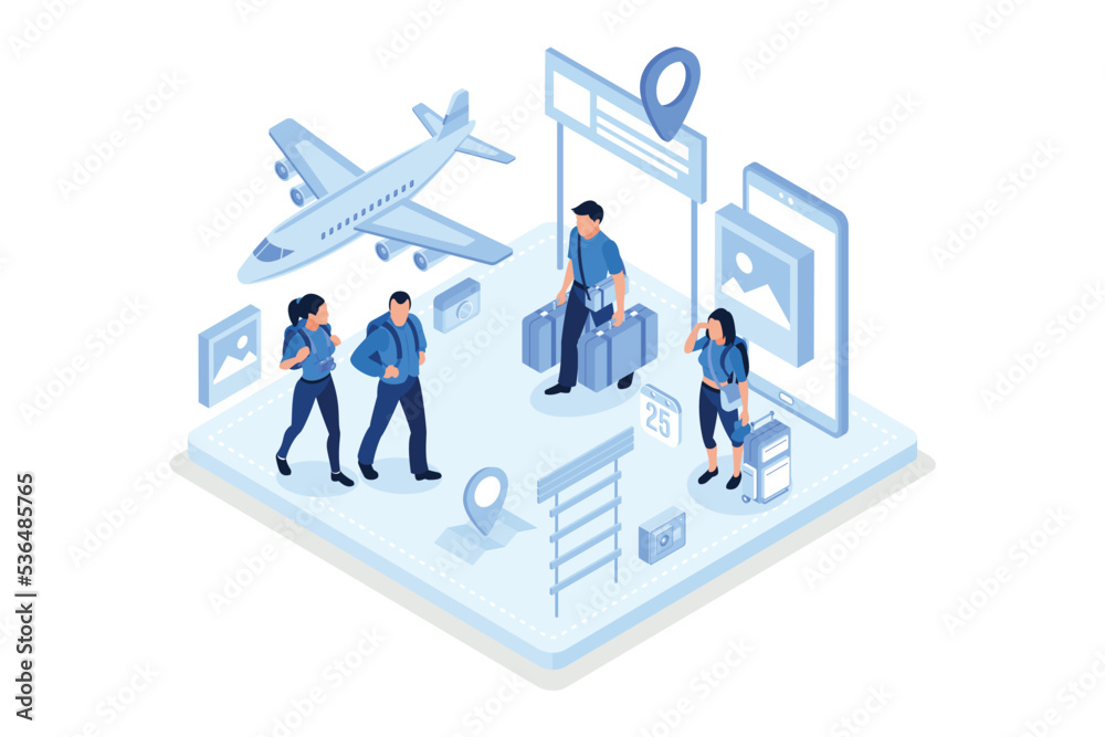 Active travel concept template. Can use for web banner, infographics, hero images, isometric vector modern illustration Active travel concept template. Can use for web banner, infographics, hero images, isometric vector modern illustration