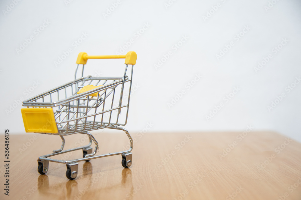 Yellow trolley mini on table. Yellow trolley mini on table.