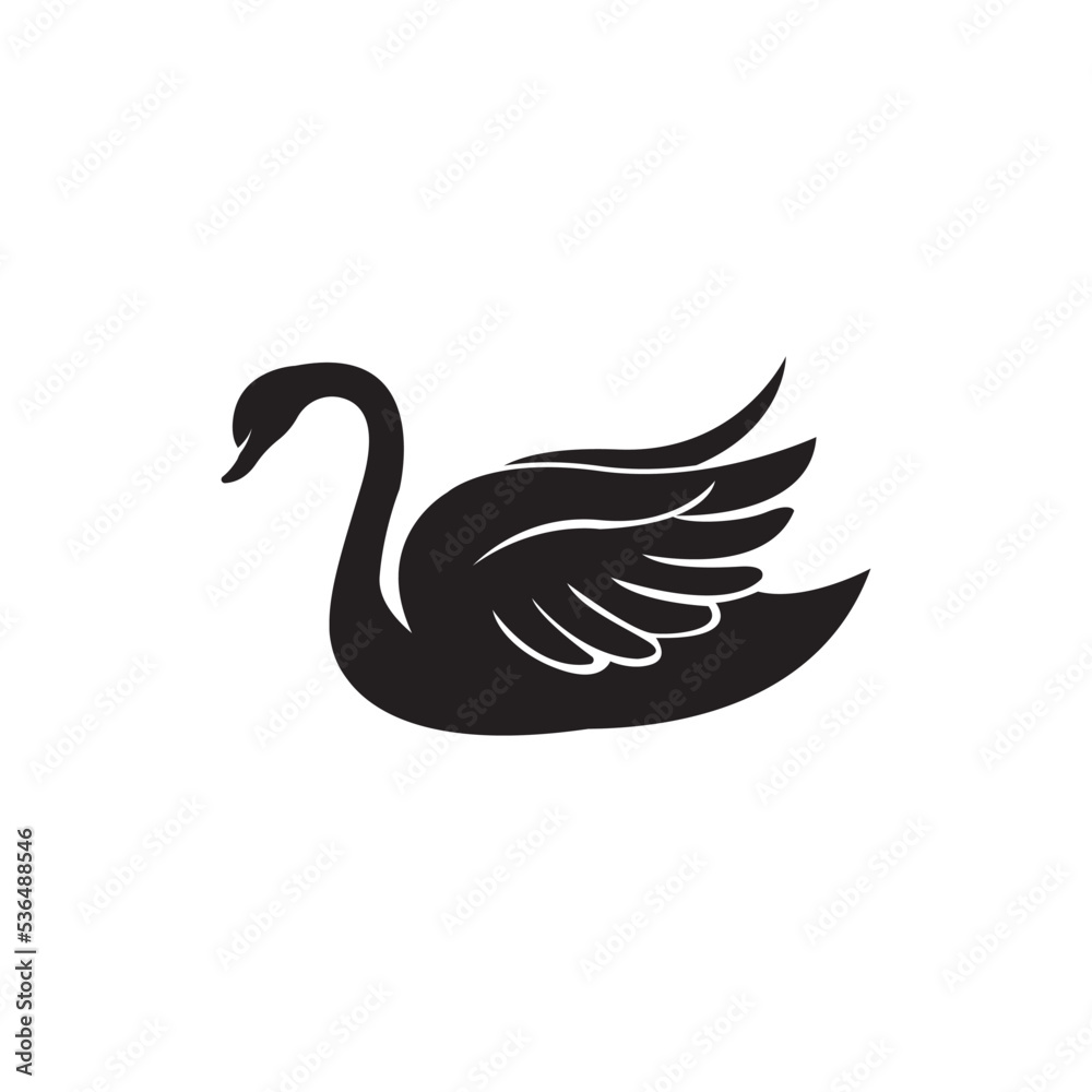 Fototapeta premium Swan logo Template vector illustration