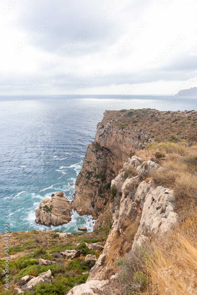 Costa Blanca in southern Spain. beaches, cliffs and the Mediterranean sea.