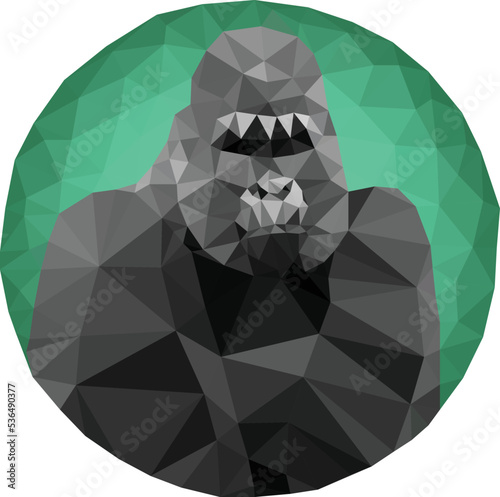 Triangled gorilla portrait