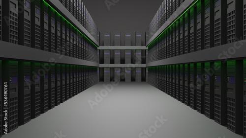 Fotografie Abstract data center or colocation centre for servers