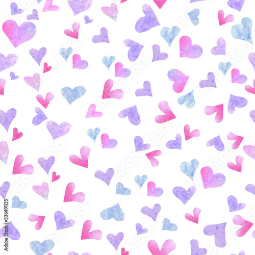  Love valentine colorful heart seamless pattern background. For prints, invitation, wedding design, wrapping, printing on fabric. Vector eps. 