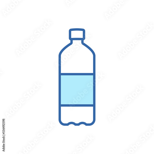 Water Bottle Line Icon. Plastic Bottle for Beverage, Mineral Water, Juice and Soda Linear Icon. Editable Stroke. Isolated Vector Illustration