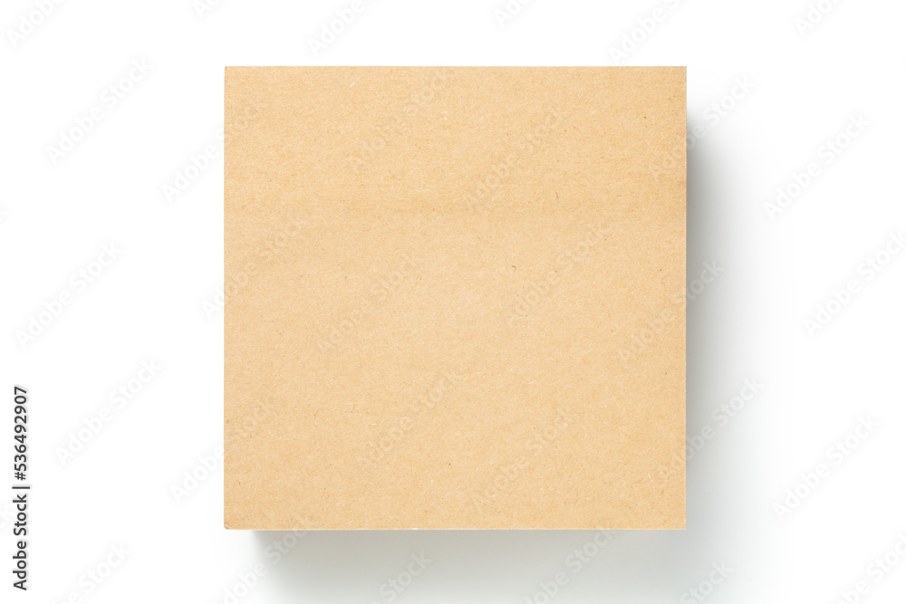 Brown sticky note stickers isolated on white background Brown sticky note stickers isolated on white background
