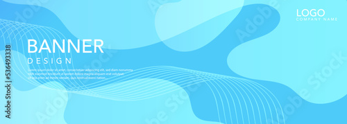 Abstract blue background with circles, Blue banner