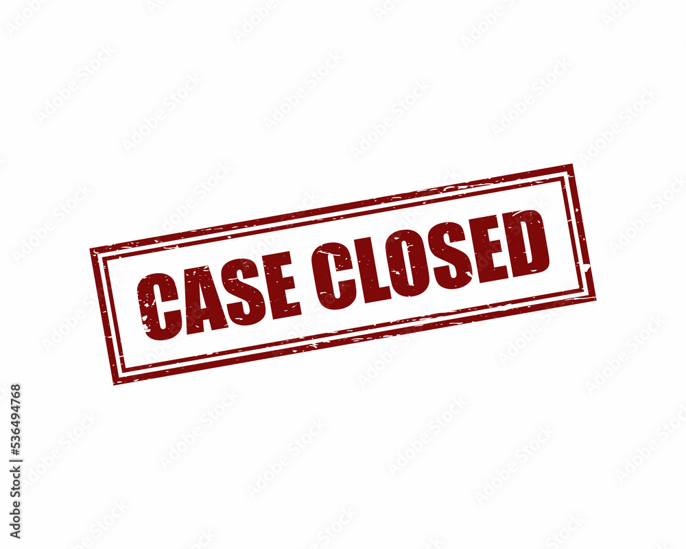 Fototapeta premium Case Closed red square grunge stamp, vector illustration