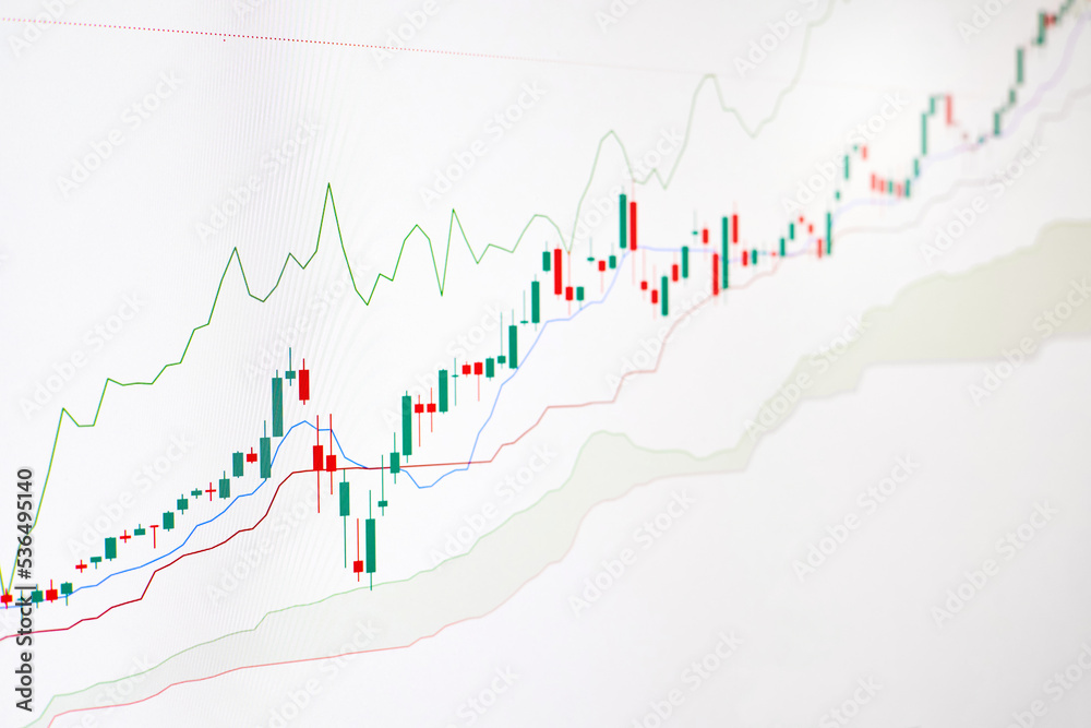 Rising stock market chart on white background Rising stock market chart on white background