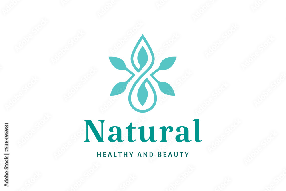 leaf oil drop logo with modern and elegant shape leaf oil drop logo with modern and elegant shape