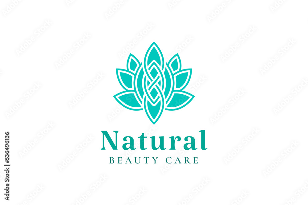 Flower logo with abstract shape for beauty care Flower logo with abstract shape for beauty care