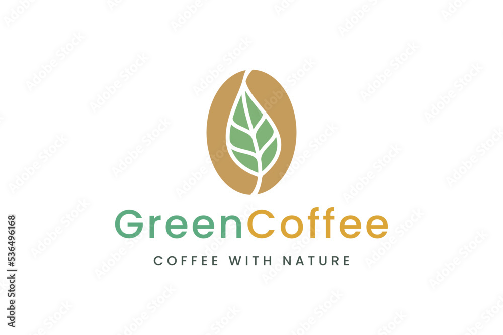 Health Coffee been and leaf logo Health Coffee been and leaf logo