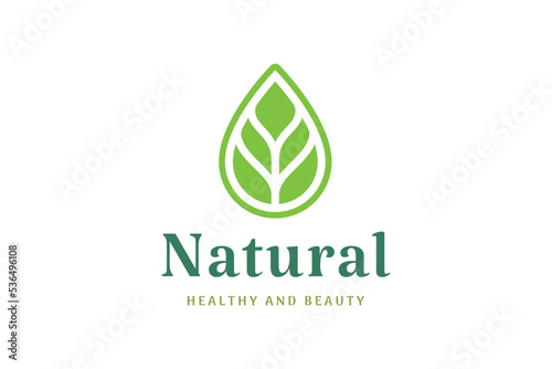 Leaf logo with abstract shape