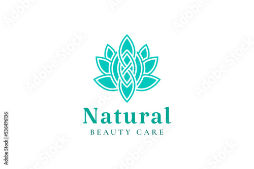 Flower logo with abstract shape for beauty care