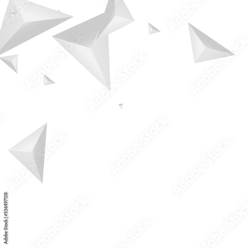Gray Pyramid Background White Vector. Element Classic Texture. Greyscale Render Tile. Crystal Elegant. Hoar Shard Backdrop.