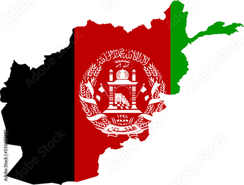 Afghanistan Map Flag. Afghan Border Boundary Country Shape Nation National Outline Atlas Flag Sign Symbol Banner. Islamic Republic of Afghanistan Transparent PNG Flattened JPG Flat JPEG