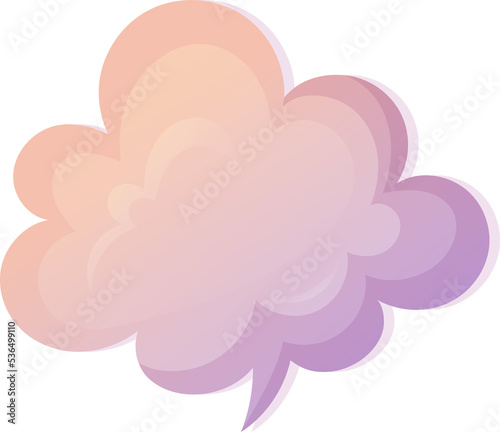 Speech bubble cloud shape. Speak bubble for text. Hand drawn chatting box. Message box in cartoon gradient style.