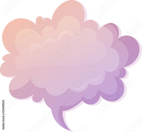 Speech bubble cloud shape. Speak bubble for text. Hand drawn chatting box. Message box in cartoon gradient style.