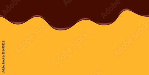 Melted chocolate seamless. Seamless dripping melted dark or milk chocolate. Vector illustration