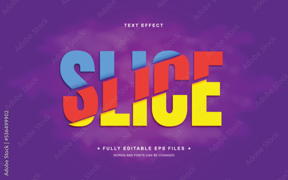 Vector Editable Text Effect in Slice Style