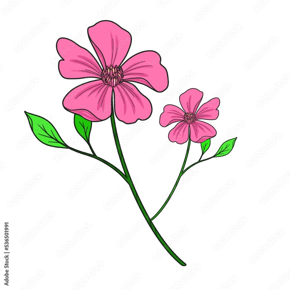 Naklejka premium flower card illustration hand painted ornamental plant decorative