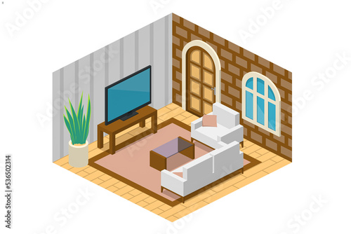 3d model living room illustration living room in the house © thothongkhonniyom