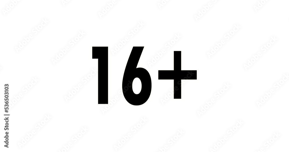 Under 16 warning sign. Only over 16 censored. Sixteen years older than prohibited adult content. Under 16 warning sign. Only over 16 censored. Sixteen years older than prohibited adult content.