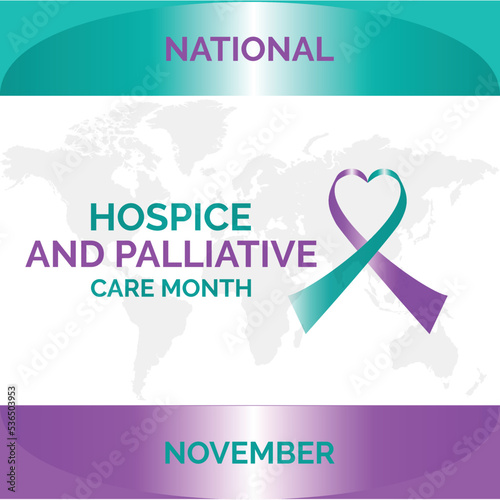 national hospice and palliative care month in  November.  flat design. flyer design.flat illustration white background