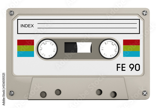 Vintage cassette isolated on transparent background photo