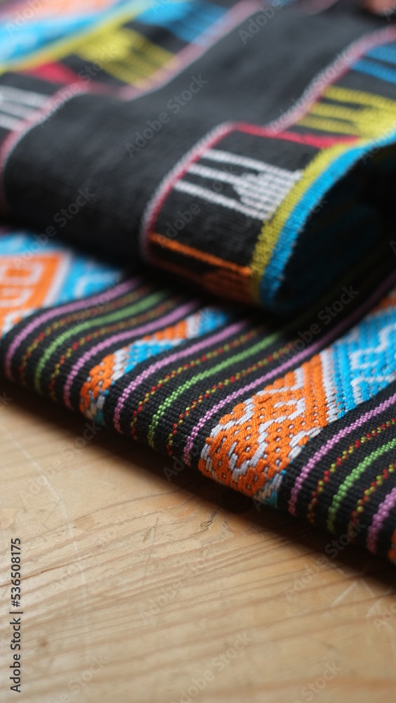Pile of woven fabrics from East Nusa Tenggara Indonesia
